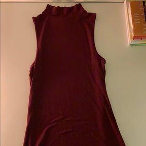 Maroon mock neck tank